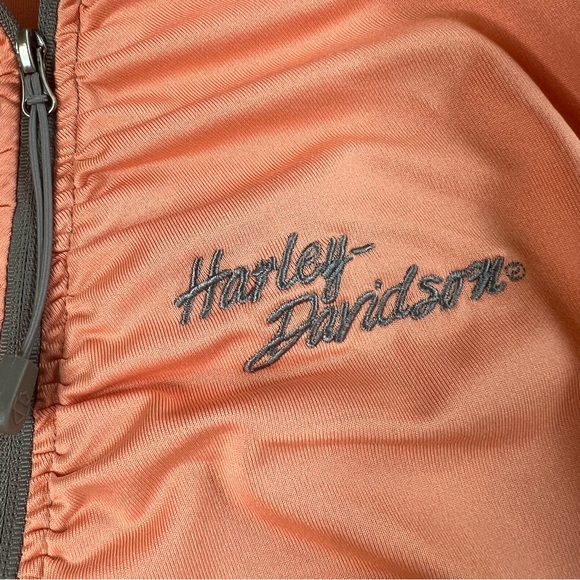 HARLEY DAVIDSON Performance Long Sleeve Half Zip Shirt Top Orange Women's XL - Picture 8 of 16